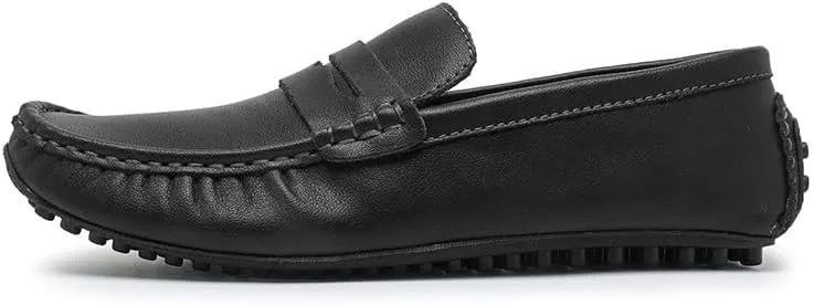 Mens Loafers Shoe Solid Color Leather Penny Driving Loafers Flat Heel Lightweight Flexible Outdoor Prom Slip On