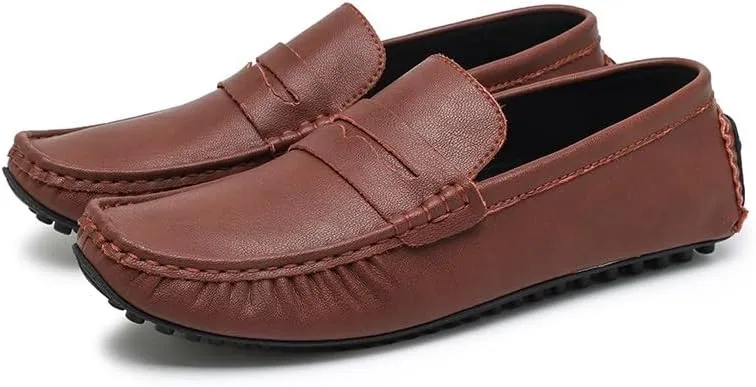 Men's Loafers Shoes PU Leather Penny Driving Loafers Slip Resistant Anti-Slip Flexible Outdoor Slip-on