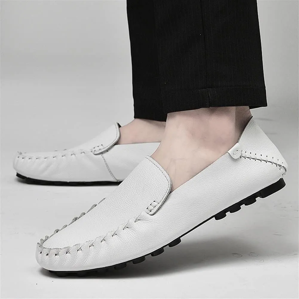 Men's Loafers Shoes Simple Moccasins Shoes Driving Loafers Leather Comfortable Flexible Flat Heel Outdoor Casual Slip On