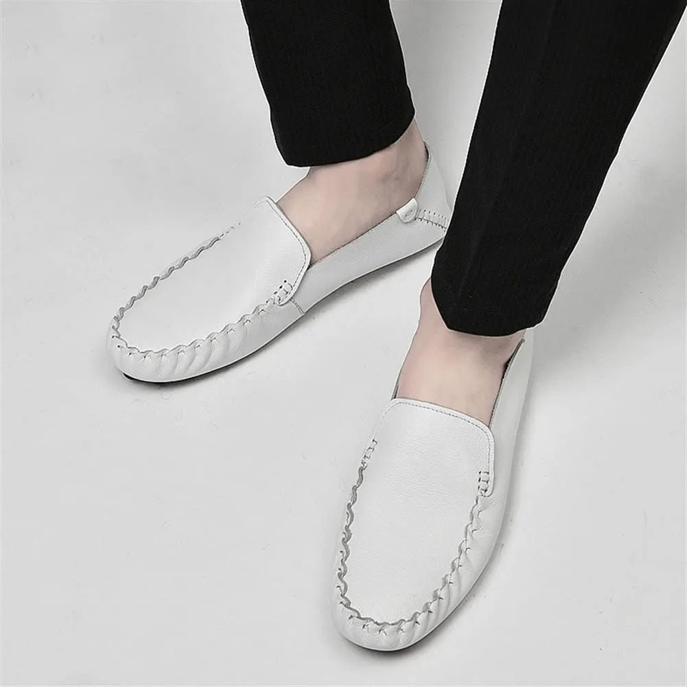 Men's Loafers Shoes Simple Moccasins Shoes Driving Loafers Leather Comfortable Flexible Flat Heel Outdoor Casual Slip On