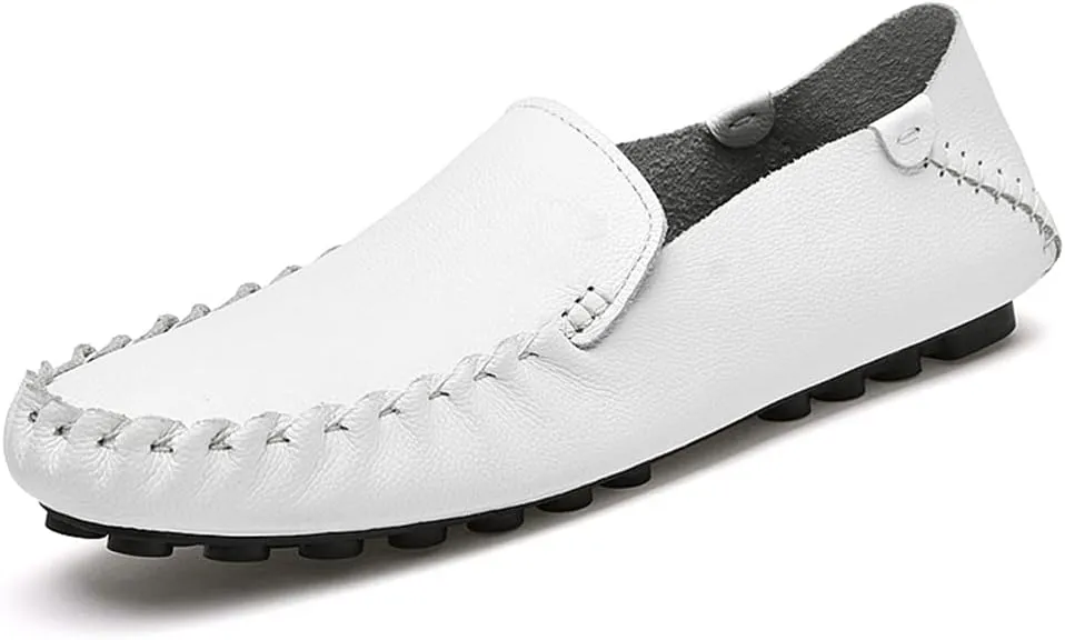 Men's Loafers Shoes Simple Moccasins Shoes Driving Loafers Leather Comfortable Flexible Flat Heel Outdoor Casual Slip On