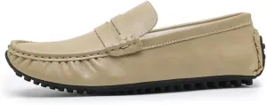 Men's Loafers Solid Color Leather Penny Driving Loafers Flexible Lightweight Comfortable Wedding Slip On