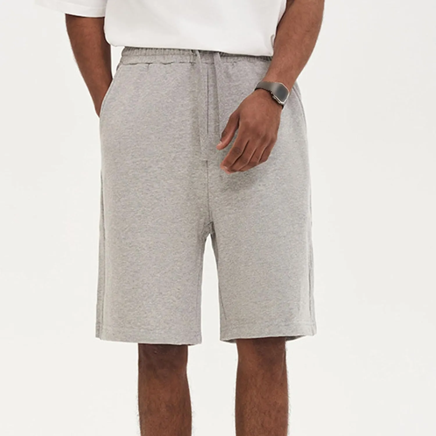 Men's Loose-Fit Lounge Shorts Drawstring Elastic Jogger Gym Short Summer Cotton Athletic Short Pant
