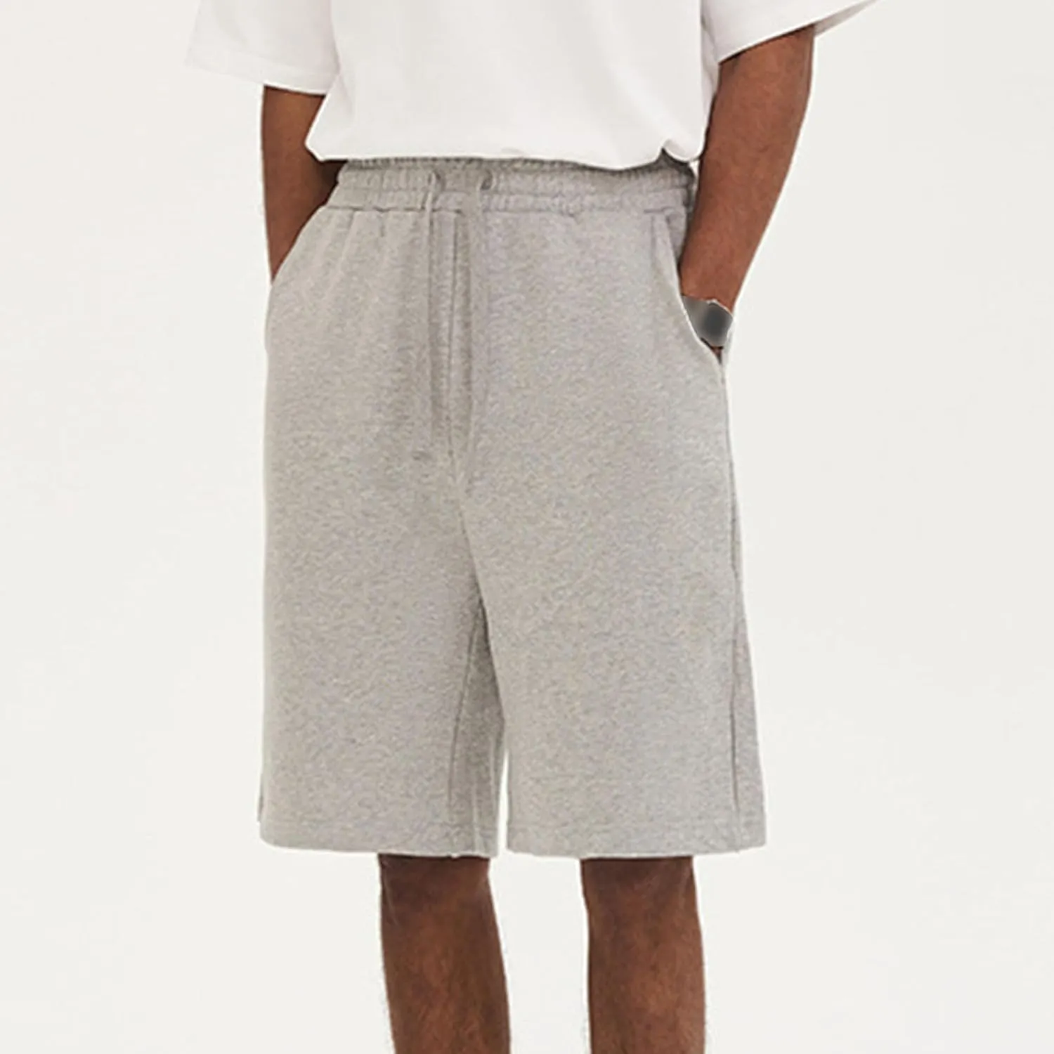 Men's Loose-Fit Lounge Shorts Drawstring Elastic Jogger Gym Short Summer Cotton Athletic Short Pant