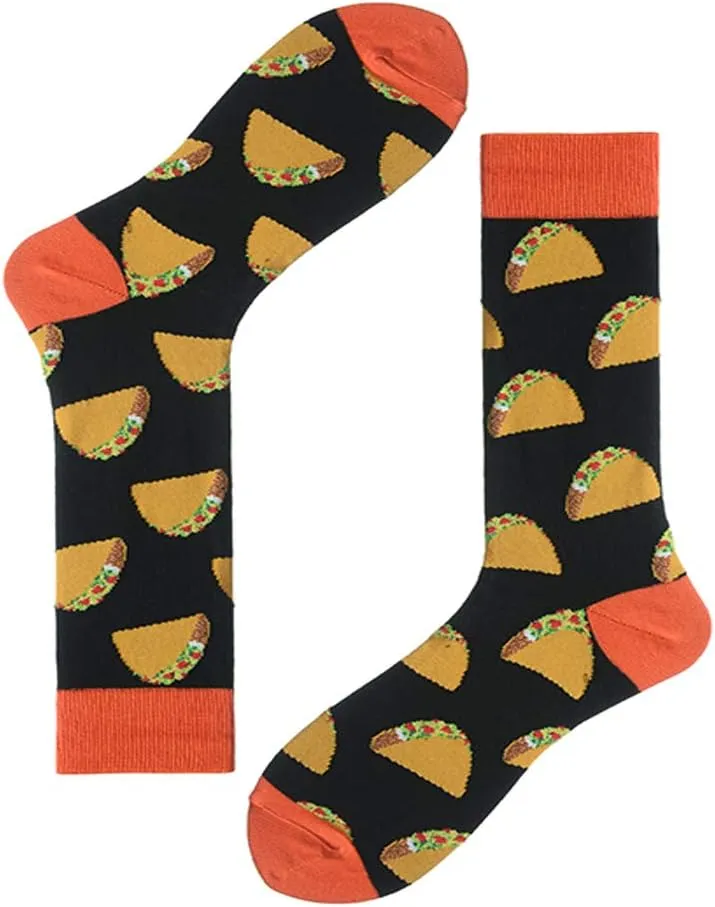 Men's Novelty Cool Crazy Pattern Funny Fashion Cotton Comfortable Dress Casual Crew Socks,Multi-Pack