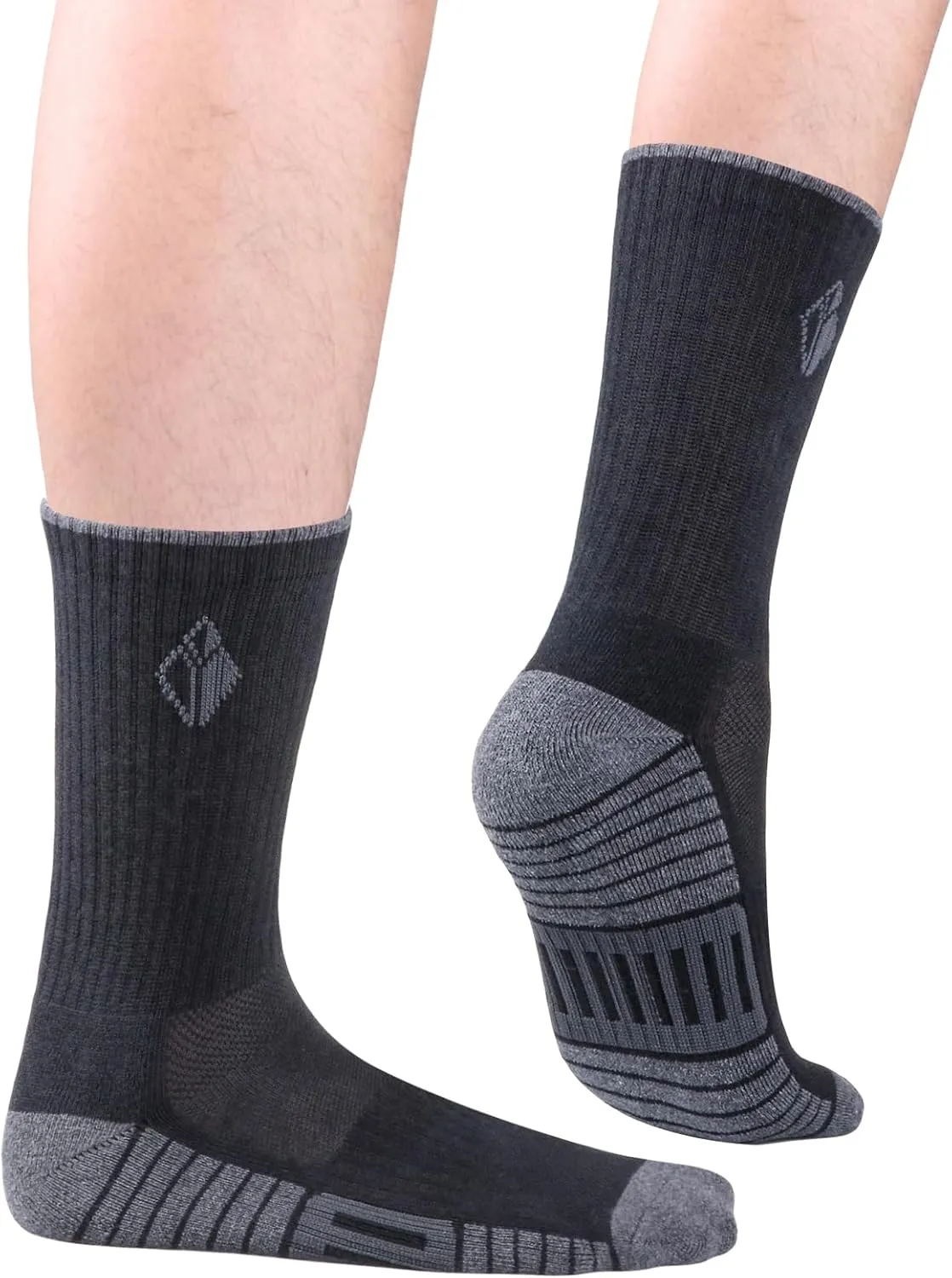 Men's Socks Moisture Wicking Cushioned Comfort Everyday Work Training Sports Athletic Crew Socks for Men, 5 Pairs