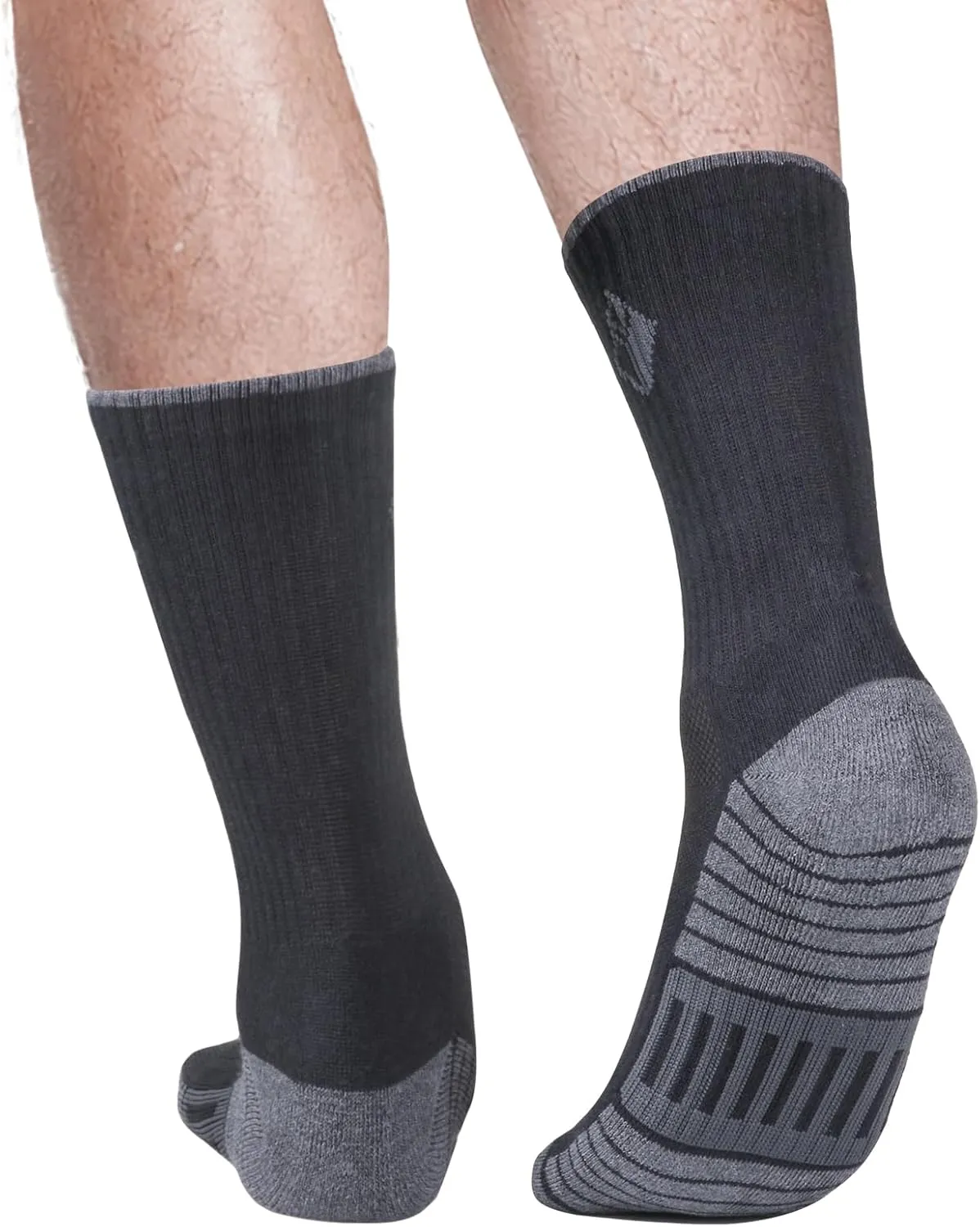 Men's Socks Moisture Wicking Cushioned Comfort Everyday Work Training Sports Athletic Crew Socks for Men, 5 Pairs