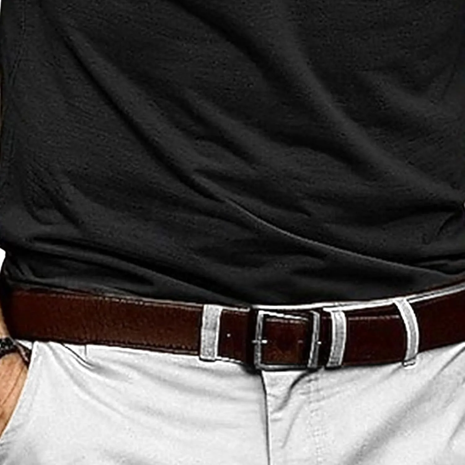 Men's V-Neck Pocket Casual T-Shirts Versatile Breathable Tees Comfy Lightweight Soft Tops