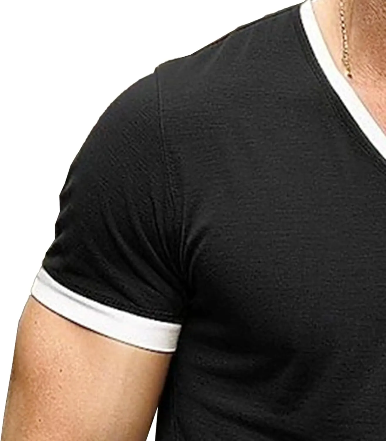 Men's V-Neck Pocket Casual T-Shirts Versatile Breathable Tees Comfy Lightweight Soft Tops