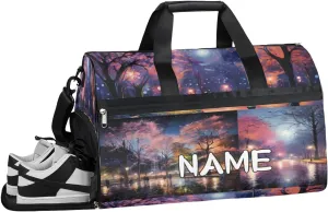 National Patriotic Paris Sports Gym Bag with Wet Pocket & Shoes Compartment Travel Duffel Bag for Women Men Custom Sports Gym Bag Personalized Overnight Stay Weekend Tote Beach Luggage