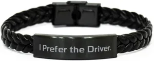 New Driver Braided Leather Bracelet, I Prefer the Driver, Present For Colleagues, Epic Gifts From Coworkers, Driving gloves, Driving shoes, Steering wheel cover, Gear shift knob, Car seat covers,
