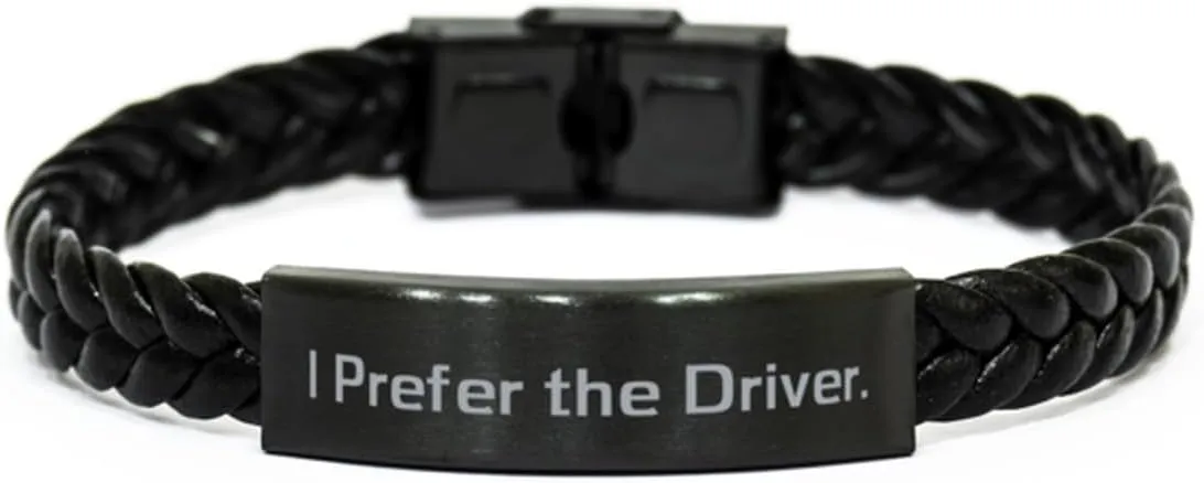 New Driver Braided Leather Bracelet, I Prefer the Driver, Present For Colleagues, Epic Gifts From Coworkers, Driving gloves, Driving shoes, Steering wheel cover, Gear shift knob, Car seat covers,