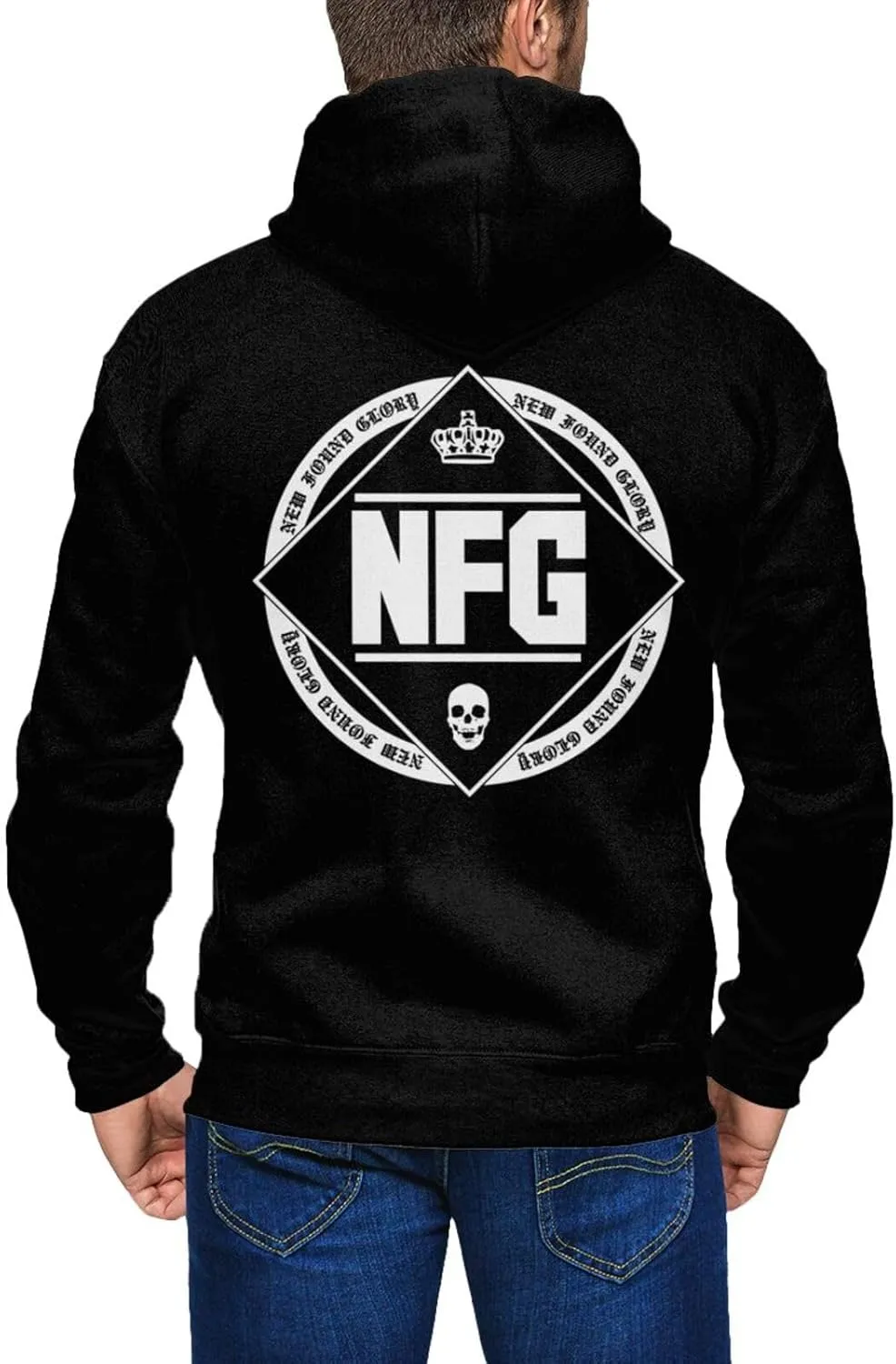 New Rock Found Music Glory Band Full Zip Hoodie Men'S Casual Sweatshirt Long Sleeve With Pocket Pullover Hooded