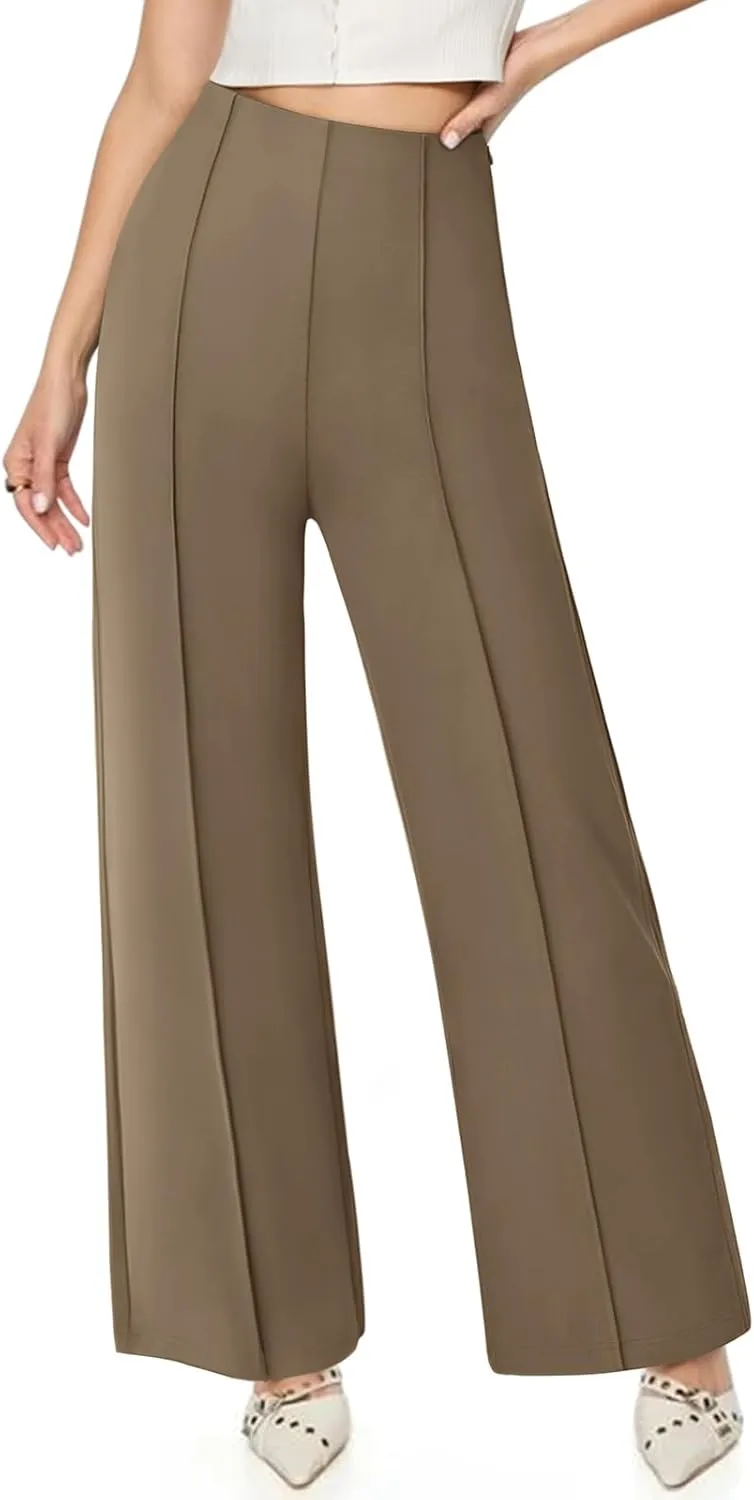 NIMIN Womens Wide Leg Dressy Casual Pants Buisness Work Slack High Waisted Stretchy Trousers 2025