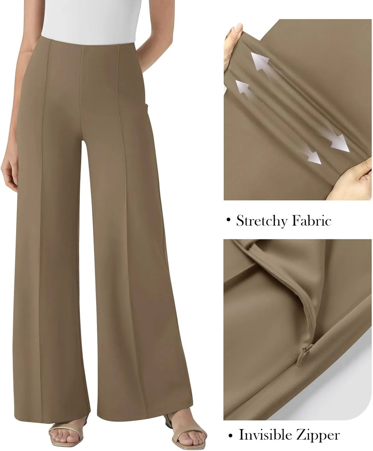 NIMIN Womens Wide Leg Dressy Casual Pants Buisness Work Slack High Waisted Stretchy Trousers 2025