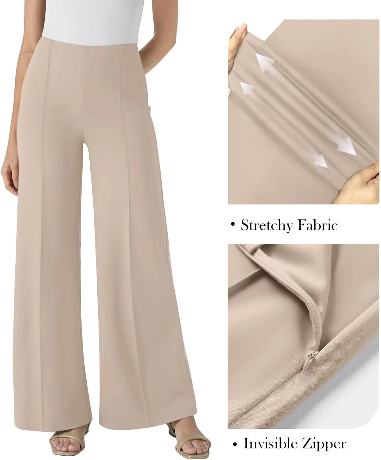 NIMIN Womens Wide Leg Dressy Casual Pants Buisness Work Slack High Waisted Stretchy Trousers 2025