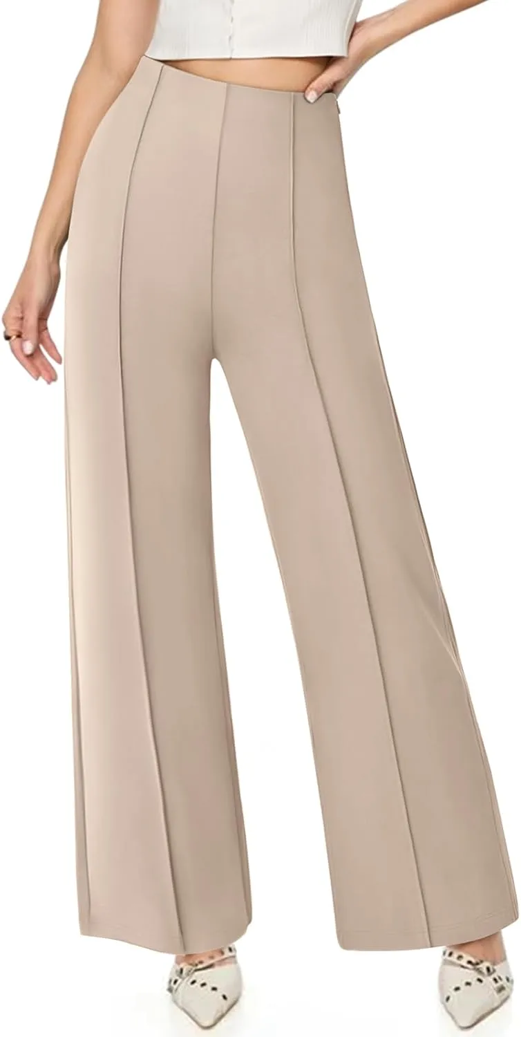 NIMIN Womens Wide Leg Dressy Casual Pants Buisness Work Slack High Waisted Stretchy Trousers 2025