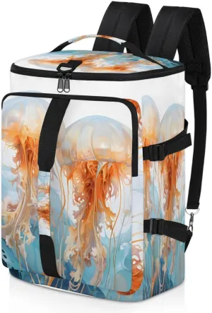 Ocean Jellyfish Travel Backpack Carry On Flight Approved for Men Women, Lightweight Large Luggage Weekender Casual Daypack Backpacks for Traveling Airplane