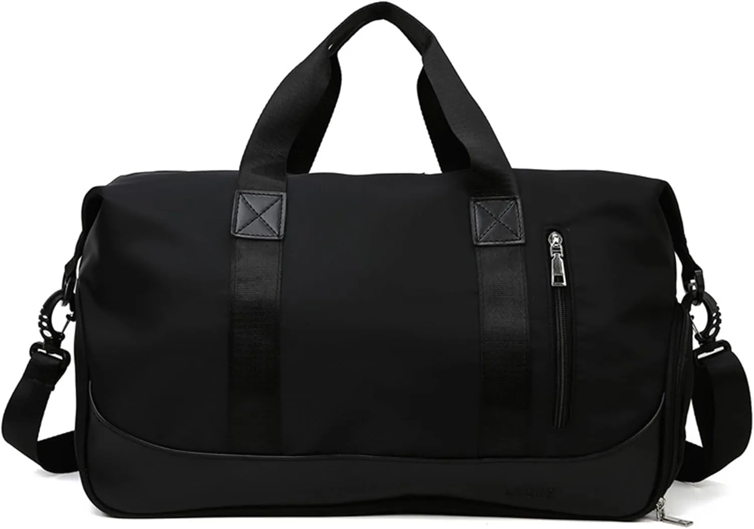 Personalised Gym Bag with Embroidered Name Dry Wet Separated Duffel Bag Waterproof Overnight Bag for Men Women with Shoes Compartment for Weekend Vacation Sport Traveling Swimming (Black)