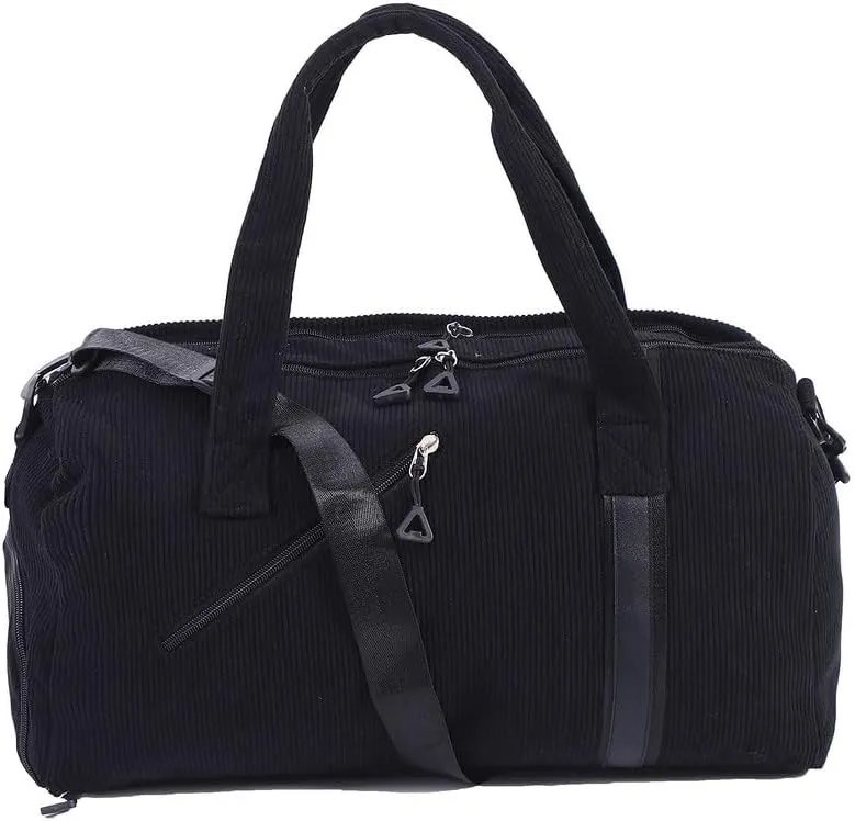 Phlexio Large Gym Bag,Travel Duffle BagWaterproof Weekender Bag, Carry On Tote Bags for Women, Black