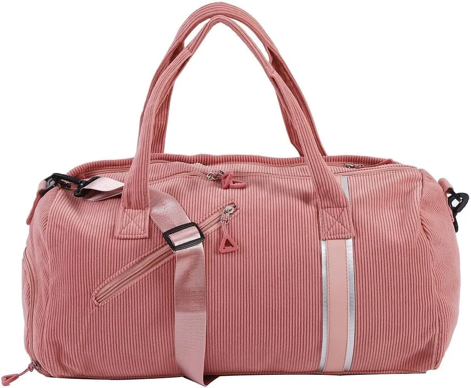 Phlexio Large Gym Bag,Travel Duffle BagWaterproof Weekender Bag, Carry On Tote Bags for Women, Pink