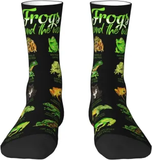 Puerto Rico Flag With Tropical Elements Crew Socks Unisex Mid Calf Hiking Running Athletic Socks Colorful Print Socks