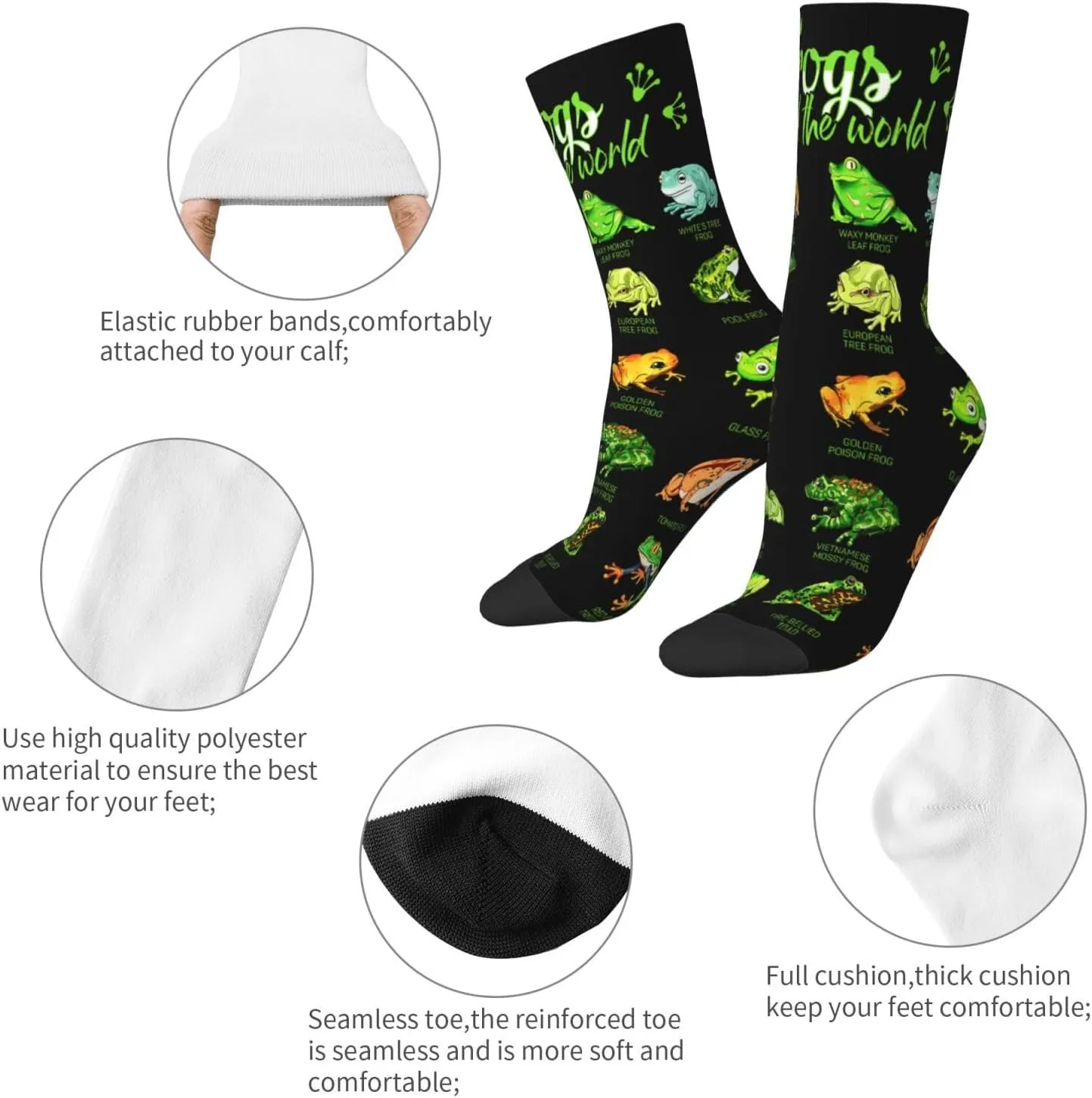 Puerto Rico Flag With Tropical Elements Crew Socks Unisex Mid Calf Hiking Running Athletic Socks Colorful Print Socks