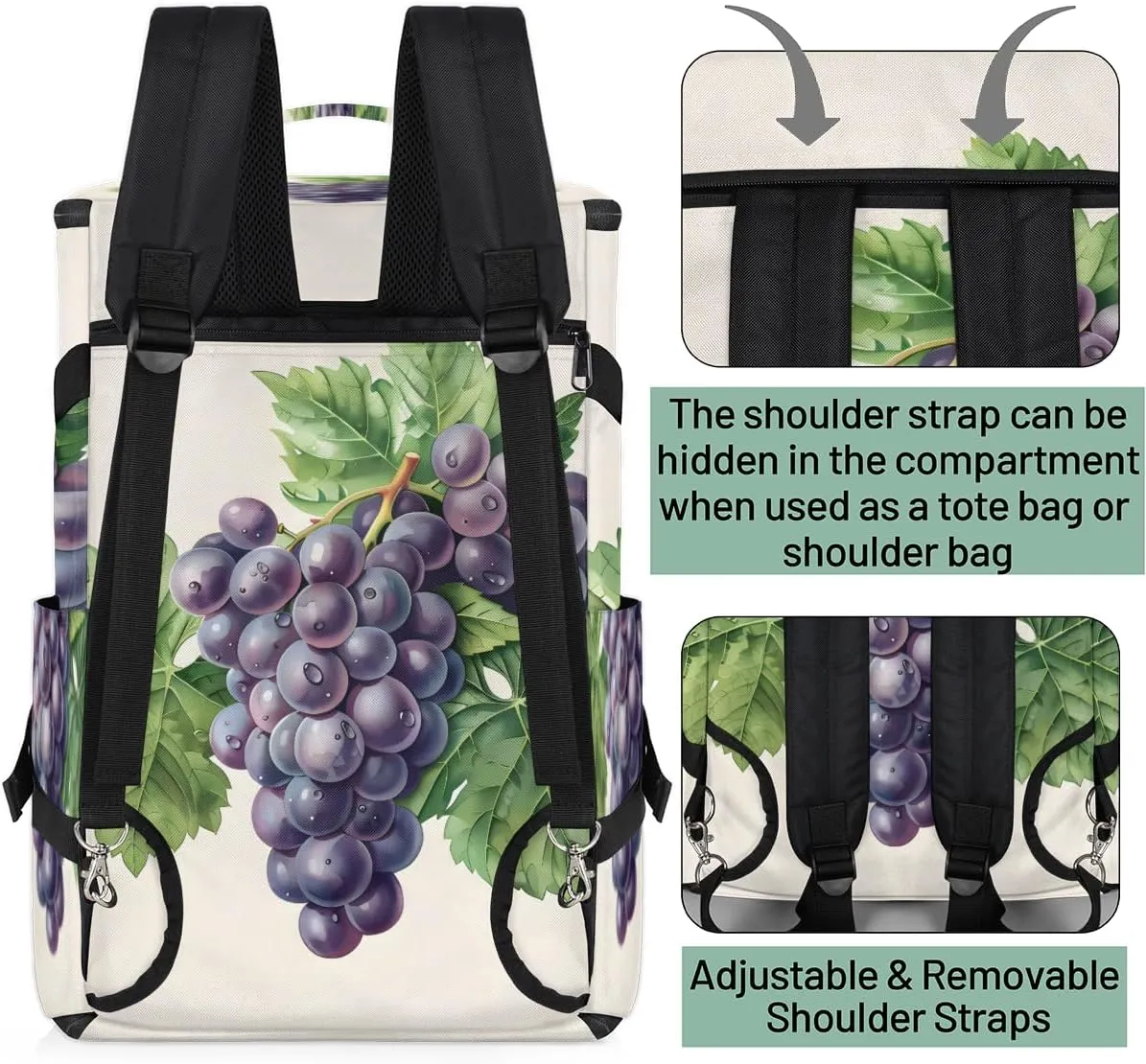 Purple Grape Travel Backpack Carry On Flight Approved for Men Women, Lightweight Large Luggage Weekender Casual Daypack Backpacks for Traveling Airplane