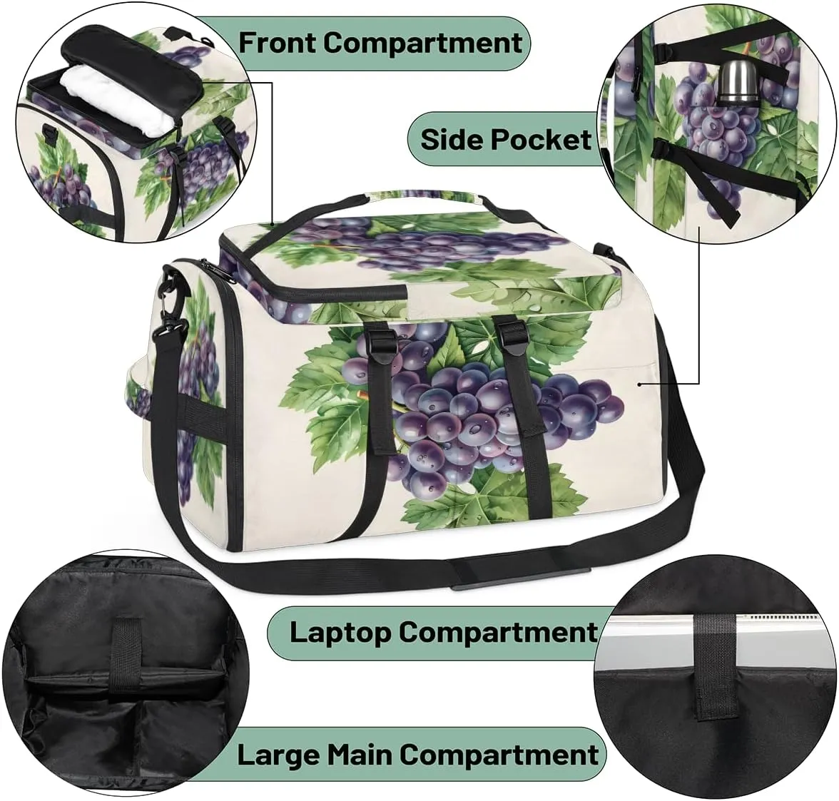Purple Grape Travel Backpack Carry On Flight Approved for Men Women, Lightweight Large Luggage Weekender Casual Daypack Backpacks for Traveling Airplane
