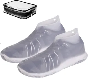 Reusable Silicone Waterproof Shoe Covers with Carrying Bag, No-Slip Silicone Rubber Shoe Protectors for Kids,Men and Women