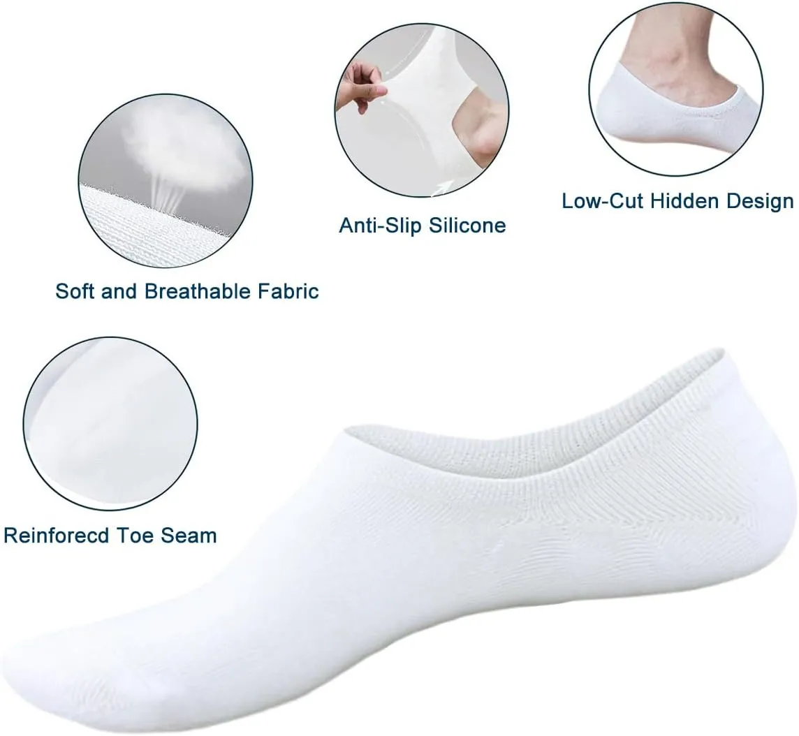 RICHBULL 12 Pairs of Thin Sock No Show Socks for Women & Men - Low Cut, Breathable, Casual, Thin, Non-Slip