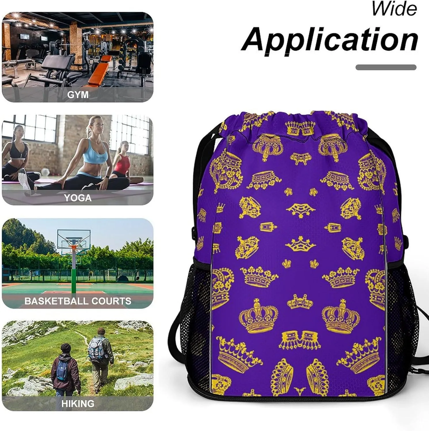 Royal Crown Sports Backpack with Large Mouth Design And Dry Wet Separation for Unisex