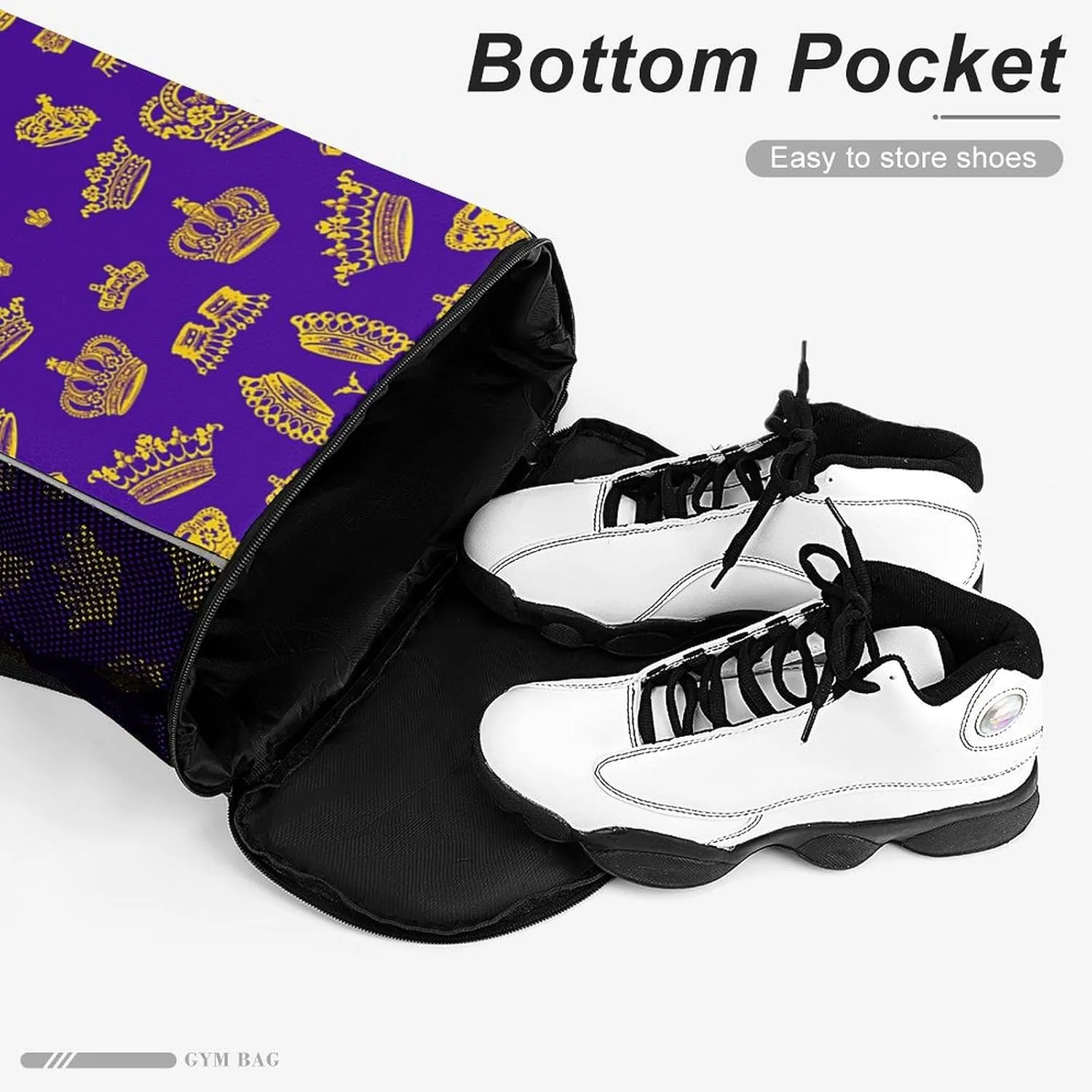 Royal Crown Sports Backpack with Large Mouth Design And Dry Wet Separation for Unisex