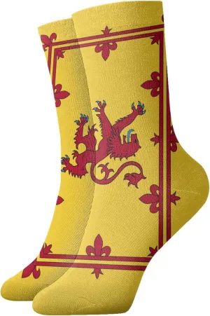 Scotland Scottish Rampant Lion Unisex Casual Crew Socks Novelty Athletic Socks Men's Dress Socks Patterned Sock