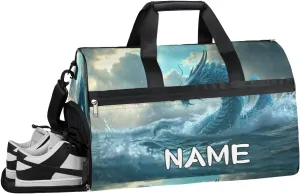 Sea Dragon Summer Sports Gym Bag with Wet Pocket & Shoes Compartment Travel Duffel Bag for Women Men Custom Sports Gym Bag Personalized Overnight Stay Weekend Tote Beach Luggage