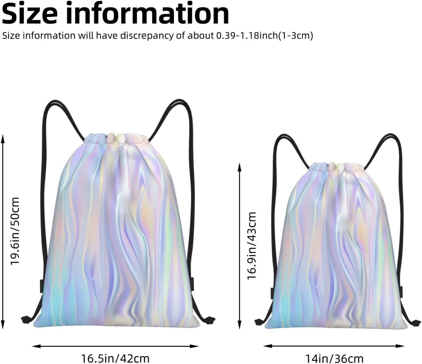 Shiny Colors Drawstring Backpack, Bags for Girls Mini Gym Dance Beach Swim Travel Shoulder 14x16.9 inches