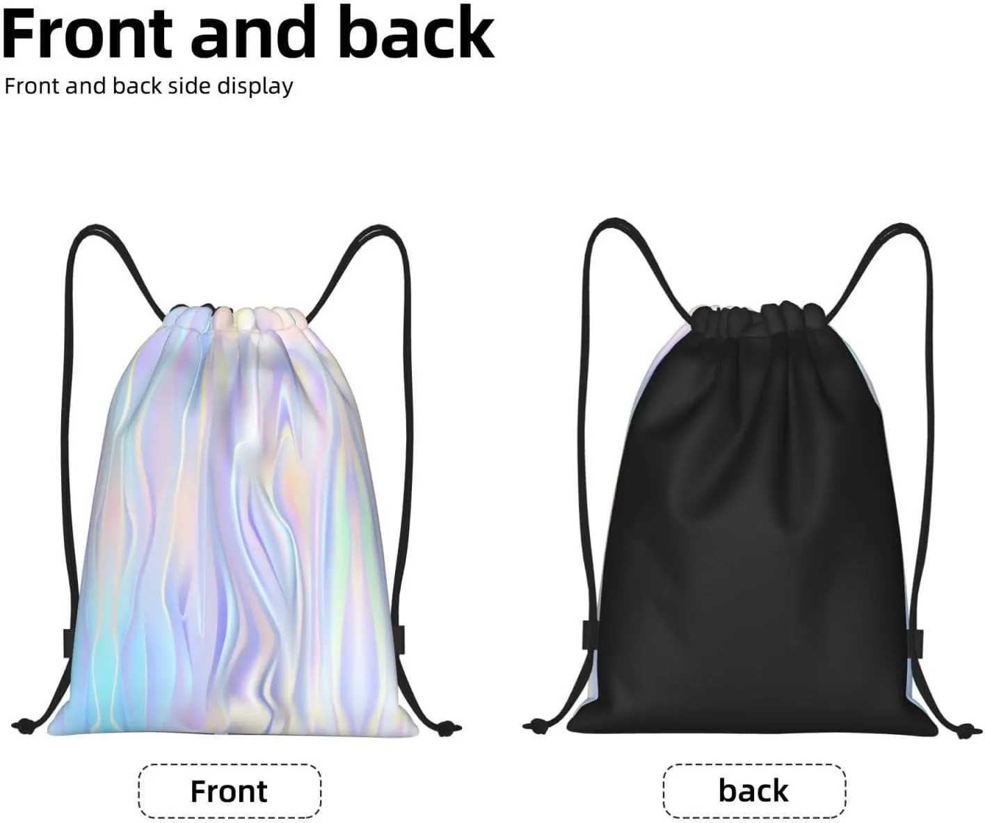 Shiny Colors Drawstring Backpack, Bags for Girls Mini Gym Dance Beach Swim Travel Shoulder 14x16.9 inches