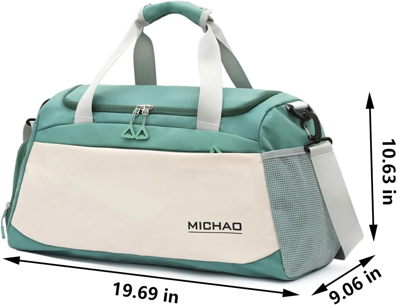 Sports Duffel Bag with Shoes Compartment and Wet Pocket,Gym Bag for Women and Men,Carry-On Bag Waterproof Weekender Bag Luggage Bag Overnight Bag Tote Bags(Green)