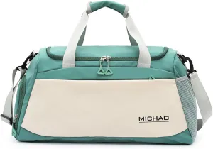 Sports Duffel Bag with Shoes Compartment and Wet Pocket,Gym Bag for Women and Men,Carry-On Bag Waterproof Weekender Bag Luggage Bag Overnight Bag Tote Bags(Green)