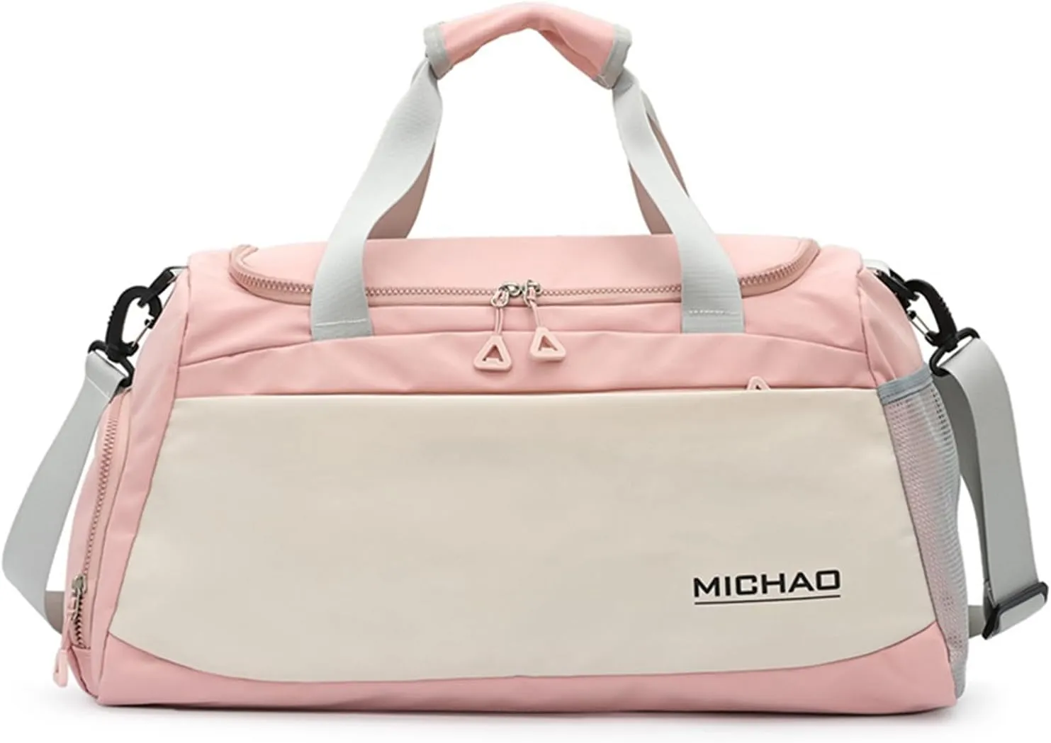 Sports Duffel Bag with Shoes Compartment and Wet Pocket,Gym Bag for Women and Men,Carry-On Bag Waterproof Weekender Bag Luggage Bag Overnight Bag Tote Bags(Pink)