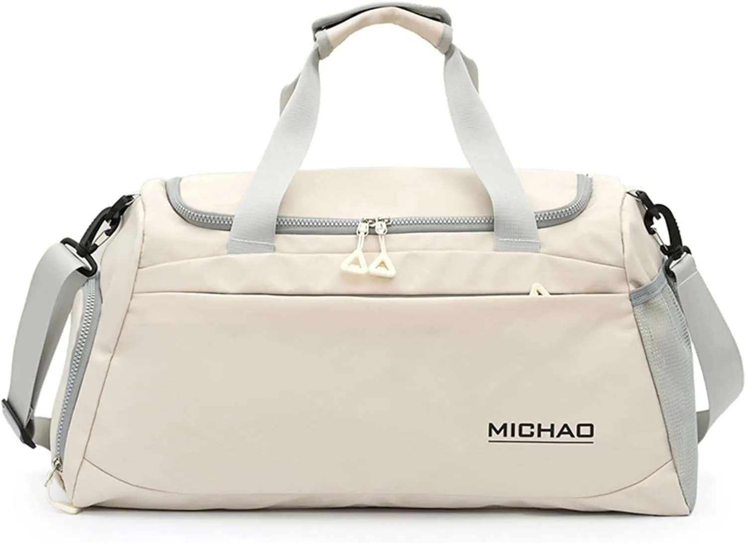 Sports Duffel Bag with Shoes Compartment and Wet Pocket,Gym Bag for Women and Men,Carry-On Bag Waterproof Weekender Bag Luggage Bag Overnight Bag Tote Bags(White)