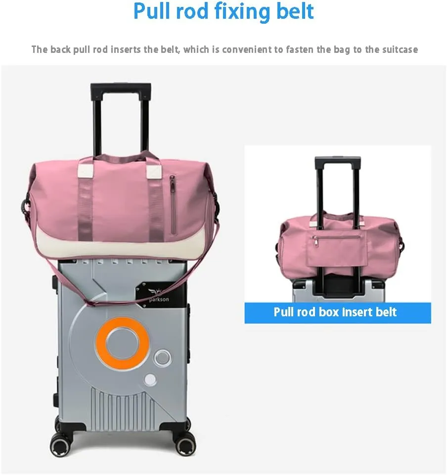 Sports Gym Bag Duffel Bag with Shoes Compartment & Wet Pocket,Waterproof Carry On Bag Hospital Holdalls with Shoulder Strap,Compartment Fitness Workout Bag DPin 47*22*25cm
