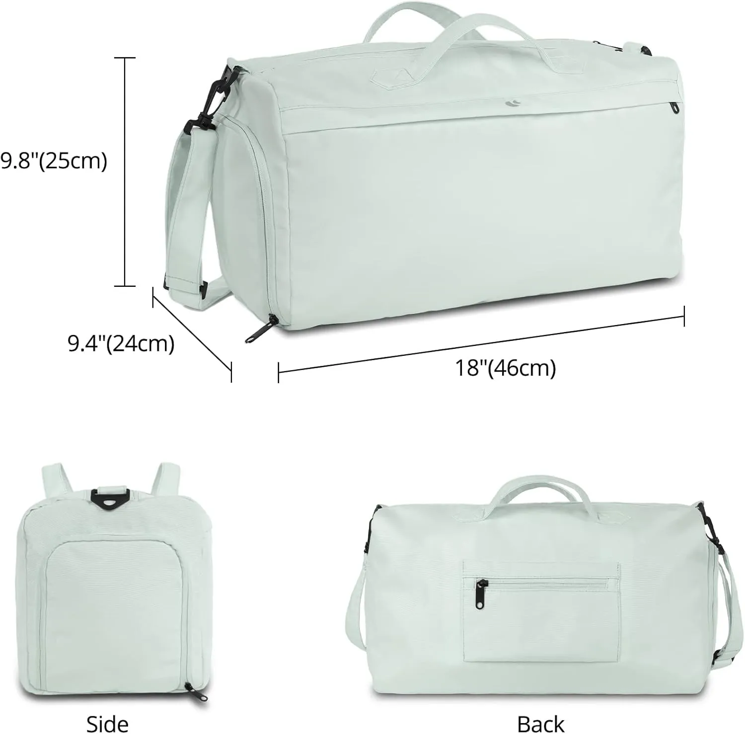 Sports Gym Bag for Women, Travel Workout Duffel Overnight Shoulder Bags with Shoes Compartment and Wet Pocket Lightweight Weekend Waterproof, B-Mint Green04, Travel Bags for Airline Travel