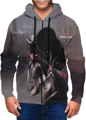 Stevie Ray Music Vaughan Full Zip Hoodie Men'S Casual Sweatshirt Long Sleeve With Pocket Pullover Tops