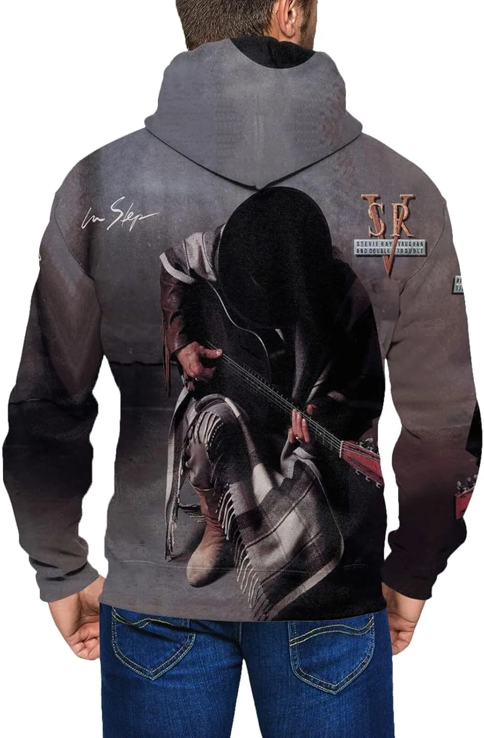 Stevie Ray Music Vaughan Full Zip Hoodie Men'S Casual Sweatshirt Long Sleeve With Pocket Pullover Tops