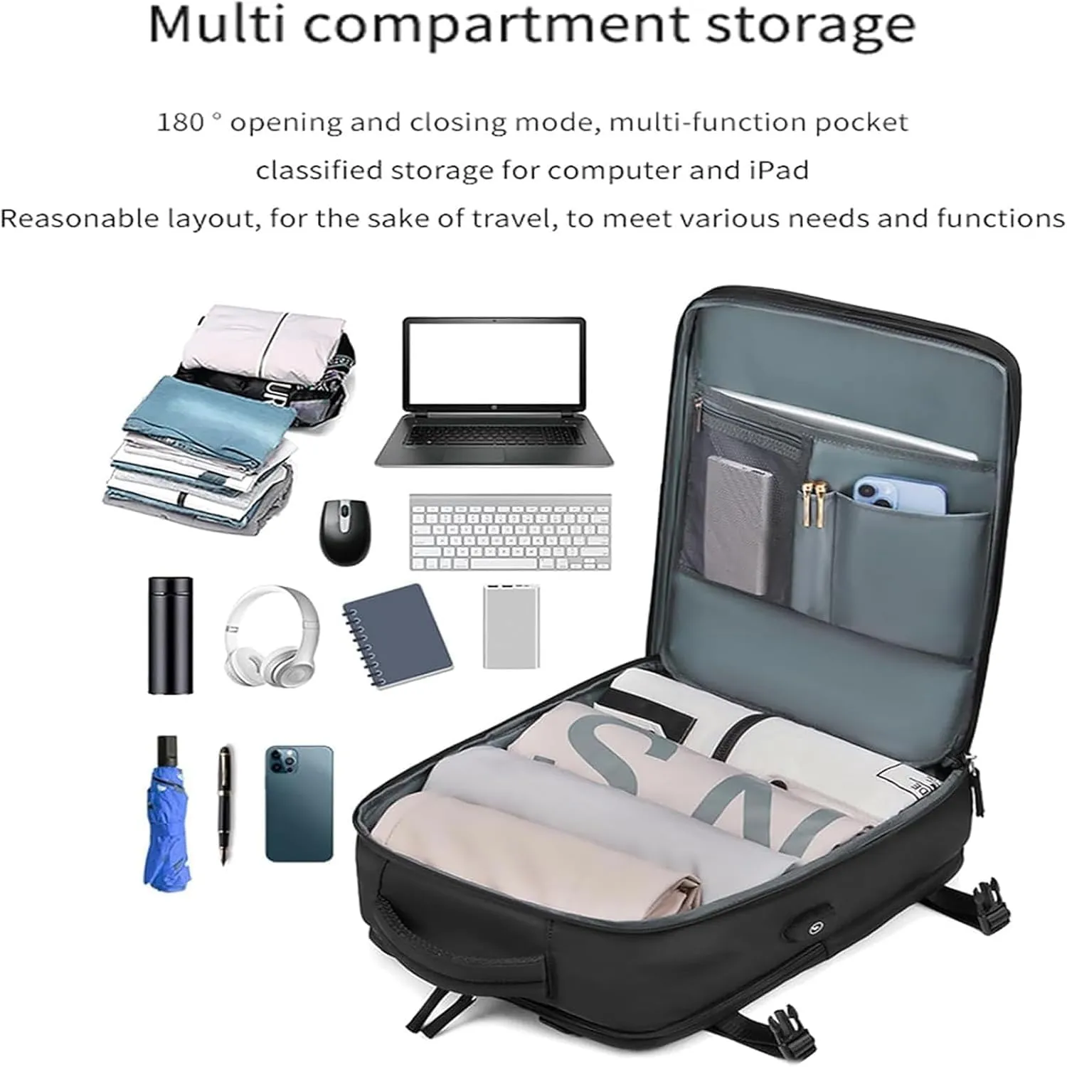 Travel Backpack,Large Laptop Backpack with usb Charging Port,Waterproof Modular Organizer,Flight Approved