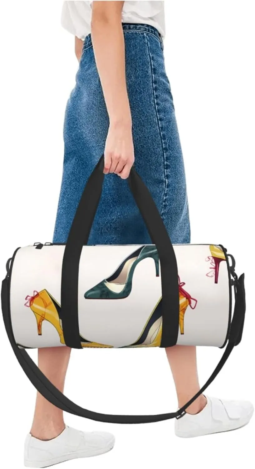 Travel Bag For Women,High Heel Shoes Print Personal Item Duffle Bags,Weekend Travel Duffel Tote Bag,Travel Sport Gym Bag For Men,Airplane Travel Essentials For Flying