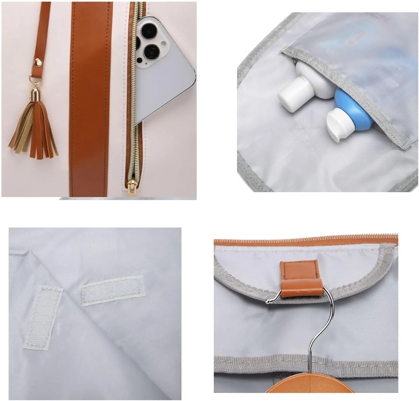 Travel Clothing Bag, Convertible Clothing Bag Separated From Shoes, Folding Travel Bag, 2 in 1 Hanging Luggage Set Waterproof Duffel Bag, Large Capacity Multi-functional Storage Bag (White)