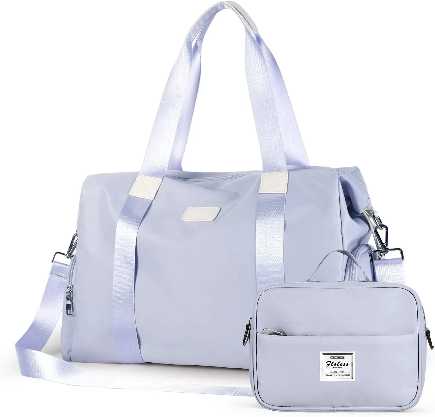 Travel Duffel Bag, Sports Tote Bag, Shoulder Weekender Overnight Bag for Women(P-Blue Purple with Laptop Pocket)