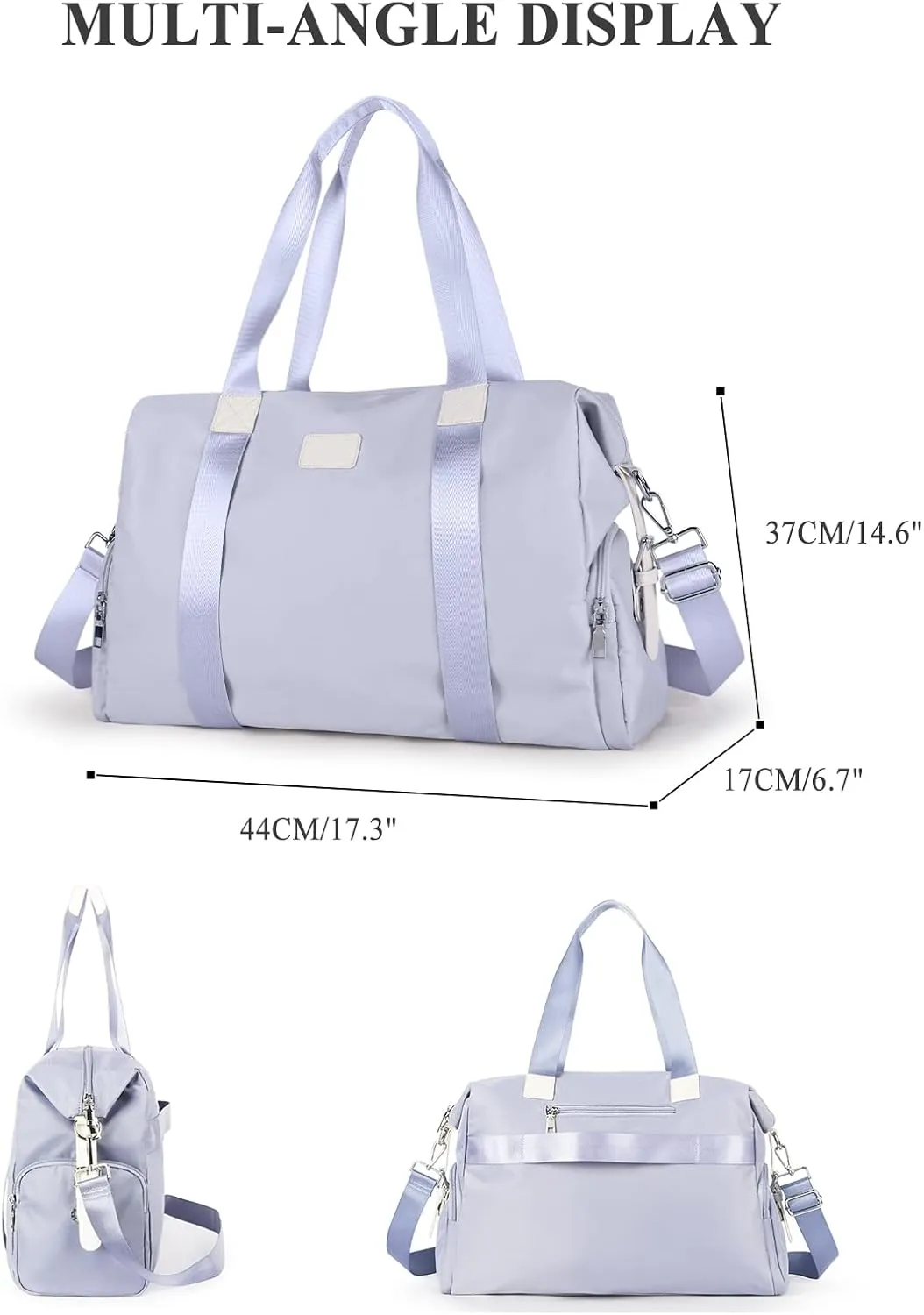Travel Duffel Bag, Sports Tote Bag, Shoulder Weekender Overnight Bag for Women(P-Blue Purple with Laptop Pocket)
